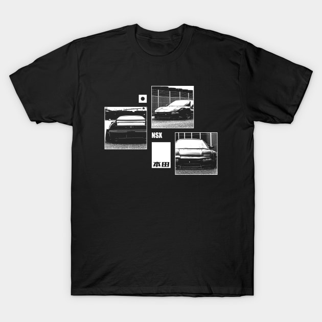 HONDA NSX Black 'N White Archive (Black Version) T-Shirt by Cero